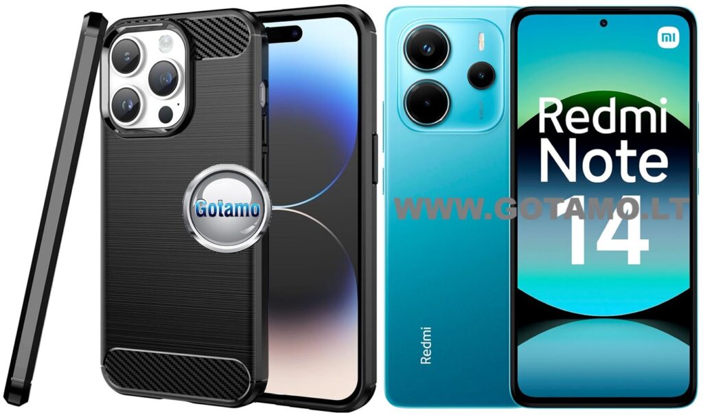 Siege dėklas nugarėlė Xiaomi Redmi Note 14 4G telefonui juodos spalvos