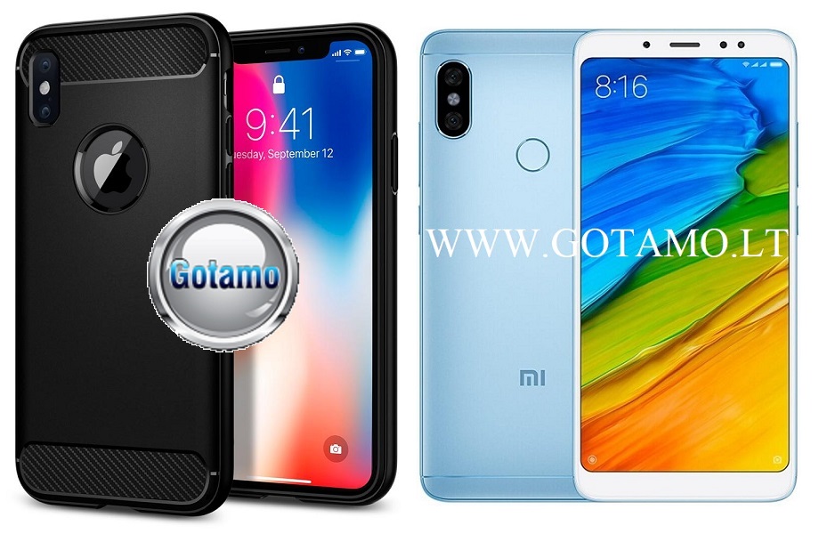 Siege dėklas nugarėlė Xiaomi Redmi Note 5, Xiaomi Redmi Note 5 Pro mobiliesiems telefonams juodos spalvos