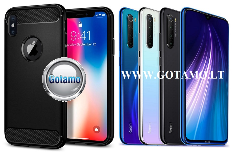Siege dėklas nugarėlė Xiaomi Redmi Note 8 mobiliesiems telefonams juodos spalvos