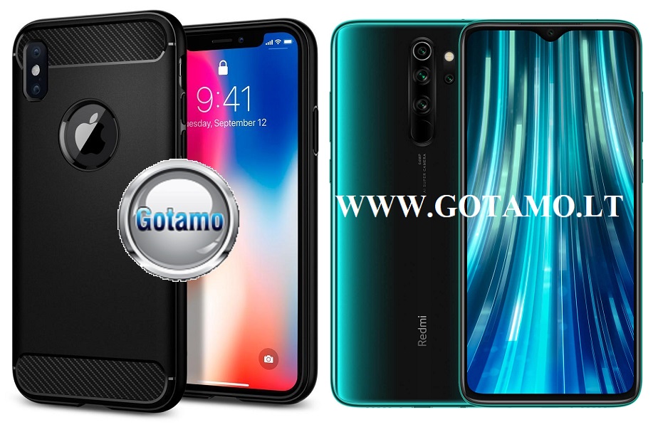 Siege dėklas nugarėlė Xiaomi Redmi Note 8 Pro mobiliesiems telefonams juodos spalvos