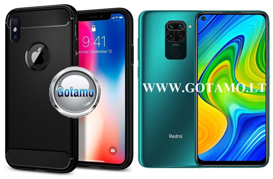 Siege dėklas nugarėlė Xiaomi Redmi Note 9 mobiliesiems telefonams juodos spalvos