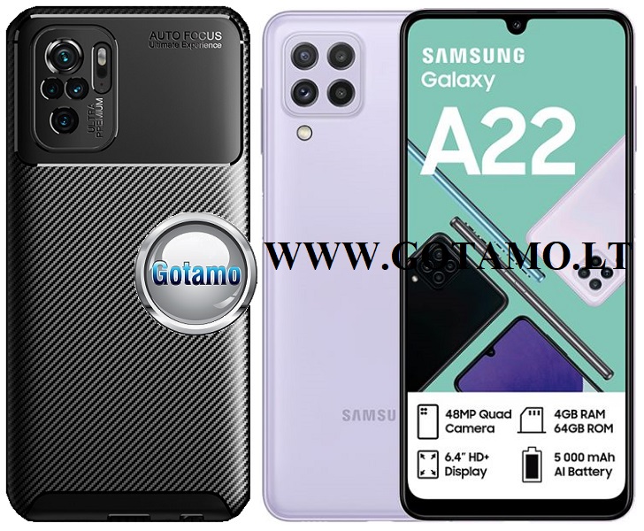 Siege2 dėklas Samsung Galaxy A22 mobiliajam juodos spalvos