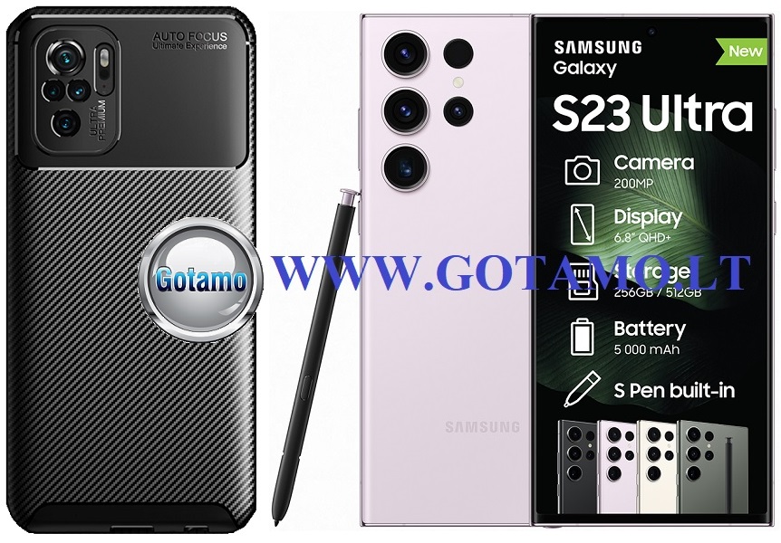 Siege2 dėklas Samsung Galaxy S23 Ultra mobiliajam juodos spalvos