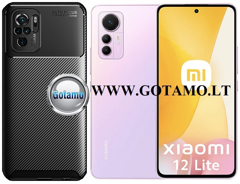 Siege2 dėklas nugarėlė Xiaomi 12 Lite mobiliajam telefonui juodos spalvos