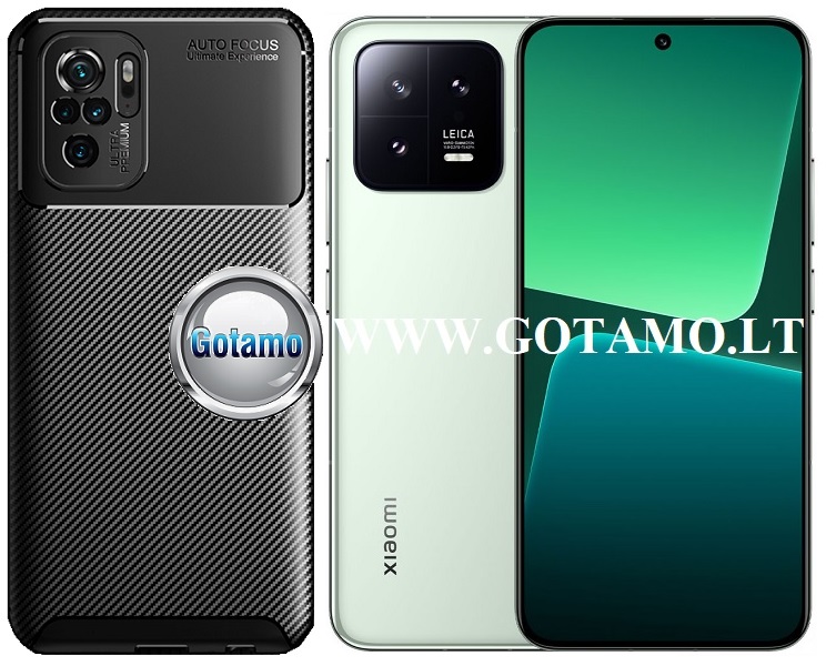 Siege2 dėklas nugarėlė Xiaomi 13 mobiliajam telefonui juodos spalvos