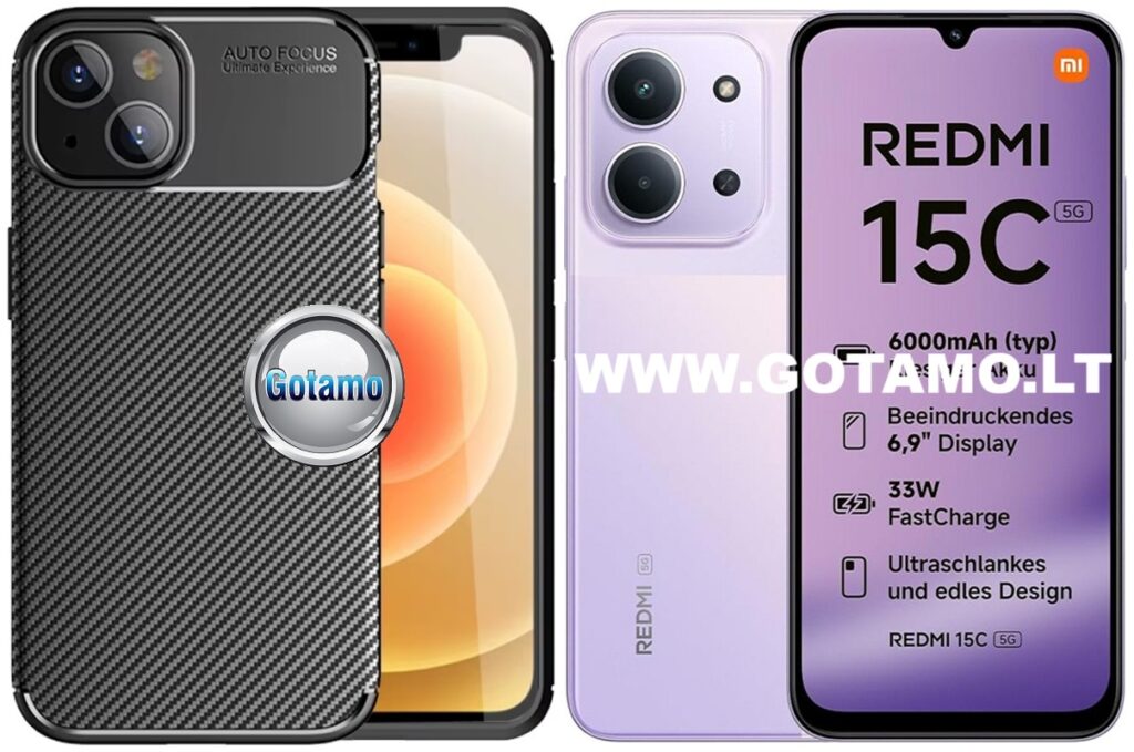 Siege2 dėklas-nugarėlė Xiaomi Redmi 15C 5G, juodos spalvos