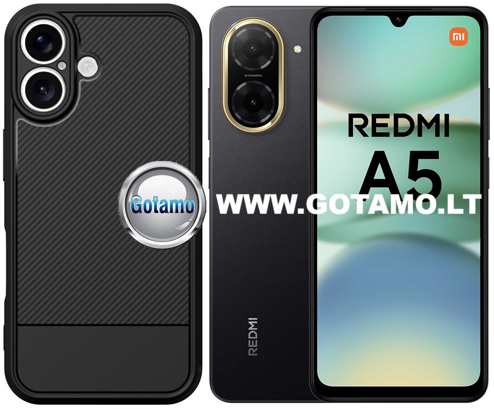Siege3 dėklas nugarėlė Xiaomi Redmi A5 4G / Xiaomi Poco C71 – juodos spalvos
