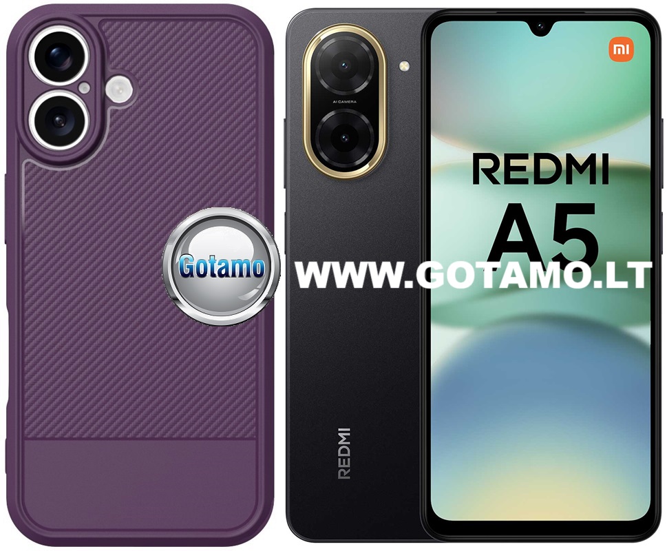 Siege3 dėklas nugarėlė Xiaomi Redmi A5 4G / Xiaomi Poco C71 – violetinės spalvos