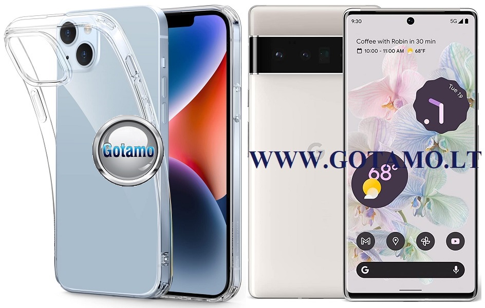 Skin silikoninis dėklas 1MM storio Google Pixel 6 Pro skaidrus