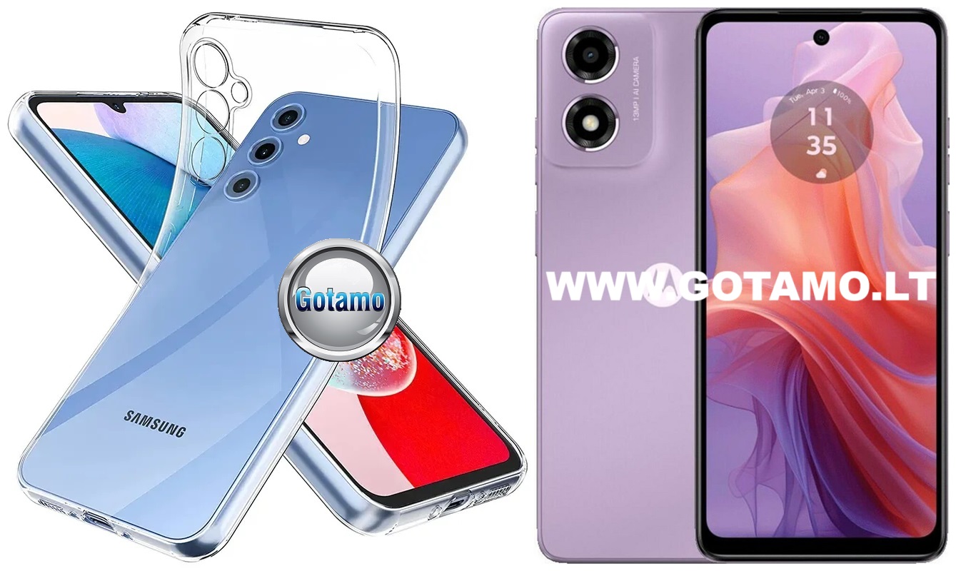 Skin silikoninis dėklas 1MM storio Motorola Moto E14, G04, G04s, G24, G24 Power telefonams 1 Skin silikoninis dėklas 1MM storio Motorola Moto E14