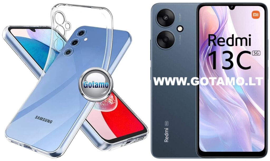 Skin silikoninis dėklas 1MM storio Xiaomi Redmi 13C 5G telefonui
