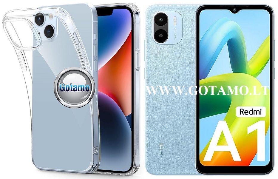 Skin silikoninis dėklas 1MM storio Xiaomi Redmi A1, Xiaomi Redmi A2 telefonams