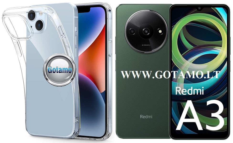 Skin silikoninis dėklas 1MM storio Xiaomi Redmi A3 telefonui