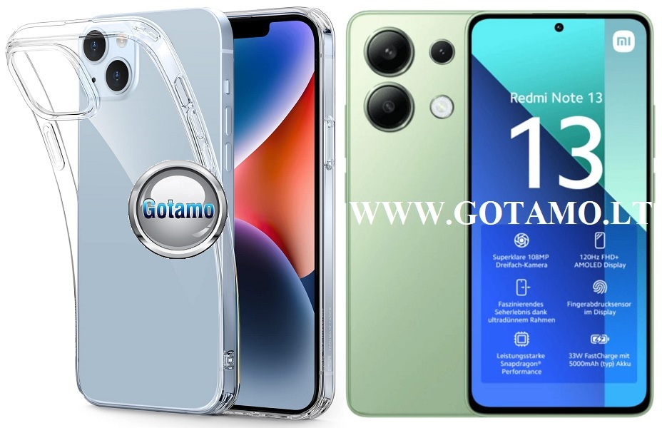 Skin silikoninis dėklas 1MM storio Xiaomi Redmi Note 13 4G telefonui