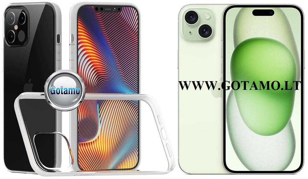 Skin silikoninis dėklas 2MM storio Apple iPhone 15 Plus telefonui 1 Skin silikoninis deklas 2mm storio Apple iPhone 15 plus