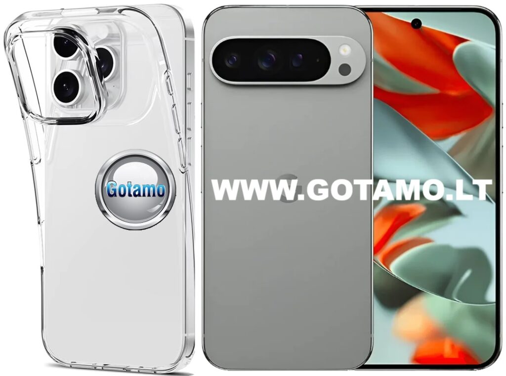Skin silikoninis dėklas 2MM storio Google Pixel 9 Pro XL skaidrus