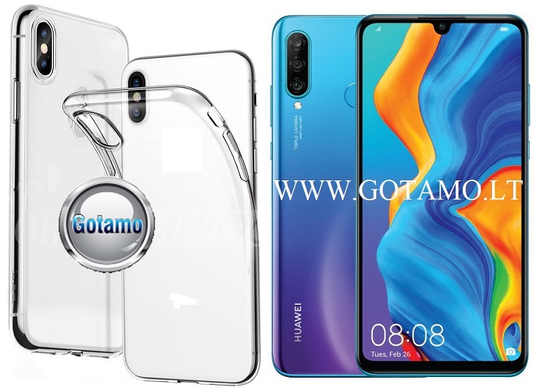 Skin silikoninis dėklas 2MM storio Huawei P30 Lite