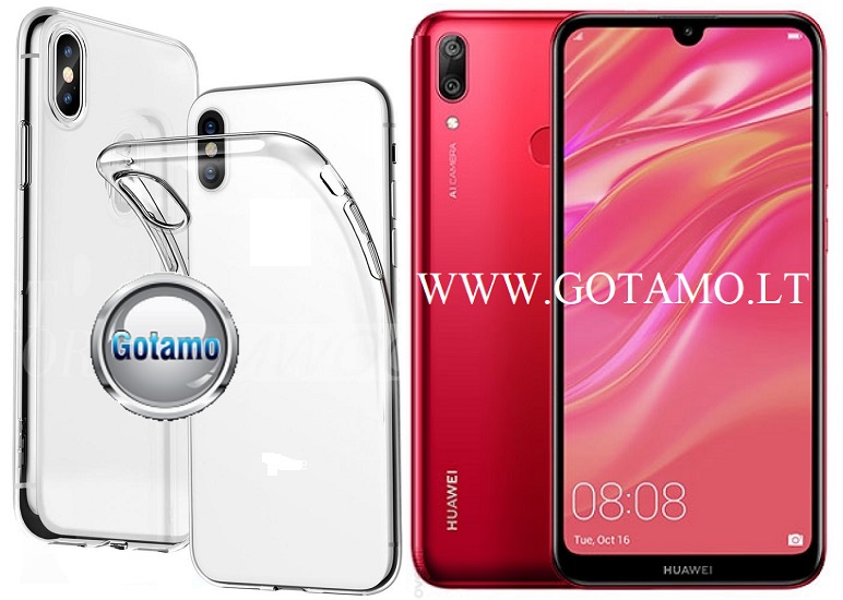 Skin silikoninis dėklas 2MM storio Huawei Y7 (2019)