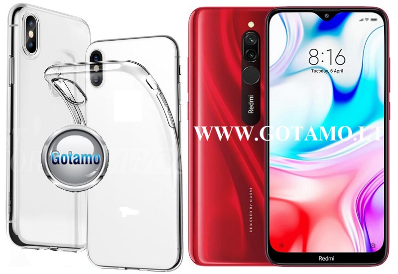 Skin silikoninis dėklas 2MM storio Xiaomi Redmi 8 8A telefonams