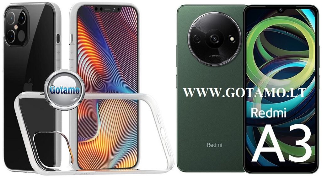 Skin silikoninis dėklas 2MM storio Xiaomi Redmi A3 telefonui