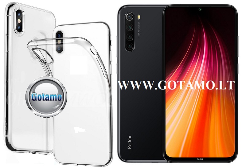 Skin silikoninis dėklas 2MM storio Xiaomi Redmi Note 8T telefonui