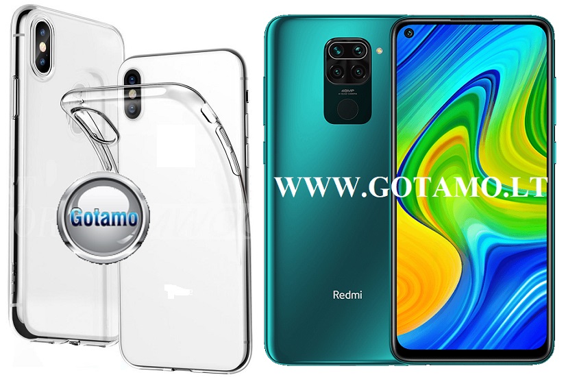 Skin silikoninis dėklas 2MM storio Xiaomi Redmi Note 9 telefonui