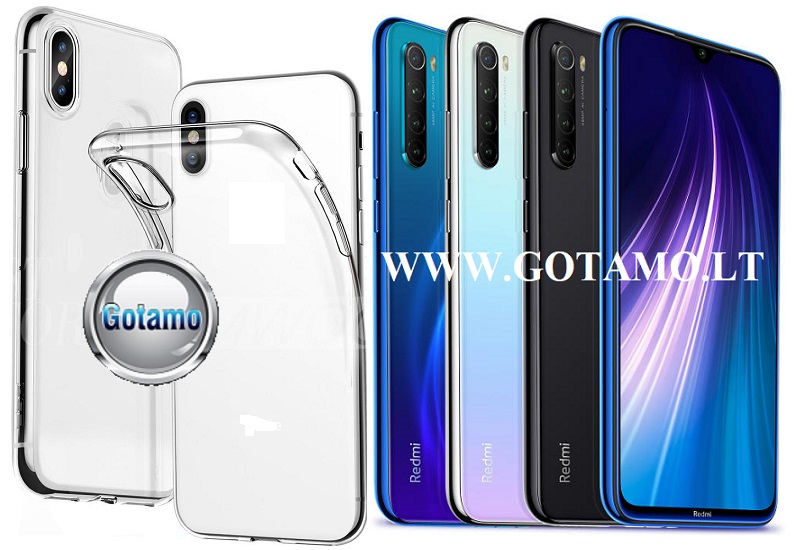 Skin silikoninis dėklas Xiaomi Redmi Note 8 telefonams