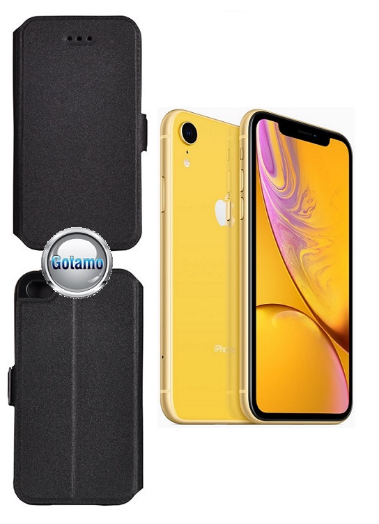 Slim diary deklas Apple iPhone xr juodos