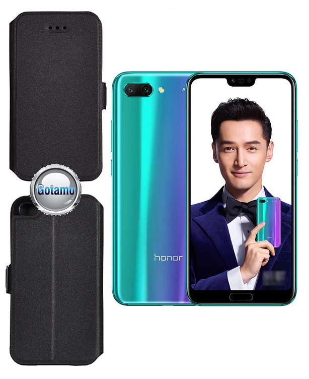 Slim Diary dėklas Huawei Honor 10 telefonams juodos spalvos