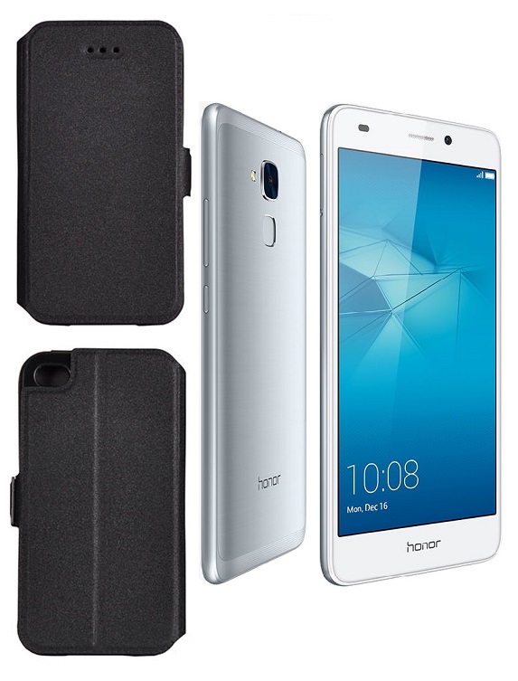 Slim Diary dėklas Huawei Honor 7 Lite mobiliesiems telefonams juodos spalvos