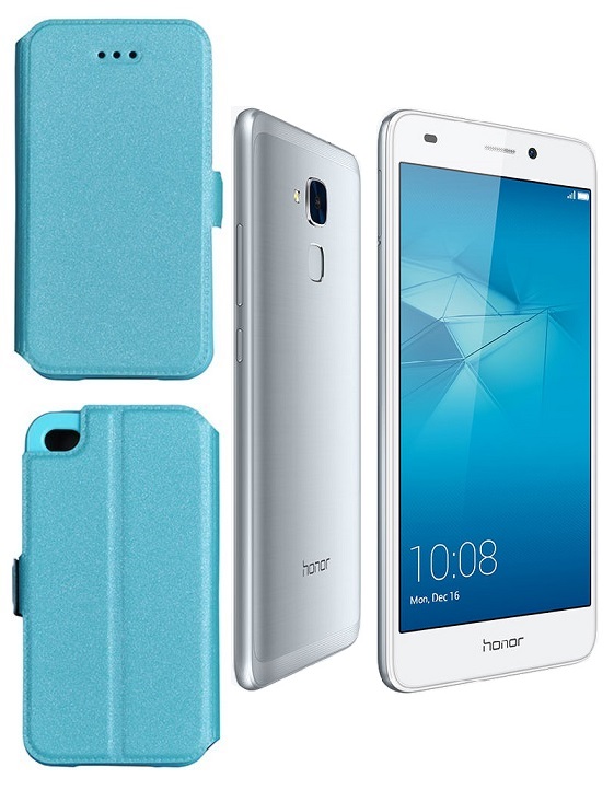Slim Diary dėklas Huawei Honor 7 Lite mobiliesiems telefonams žydros spalvos