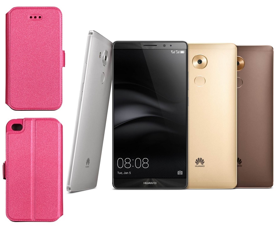 Slim Diary dėklas Huawei Mate 8 mobiliesiems telefonams rožinės spalvos