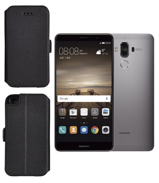 Slim Diary dėklas Huawei Mate 9 mobiliesiems telefonams juodos spalvos