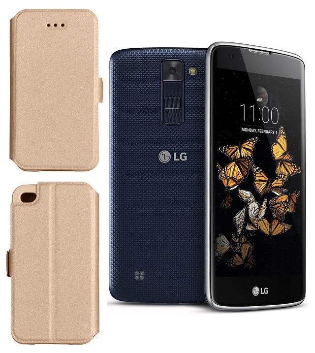 Slim Diary dėklas LG K8 aukso telefonui