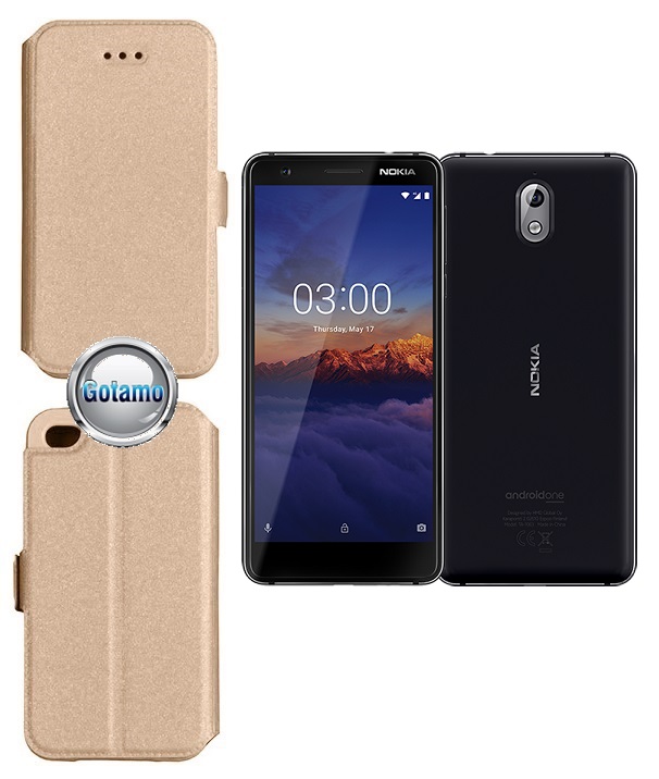 Slim Diary dėklas Nokia 3.1 auksinė