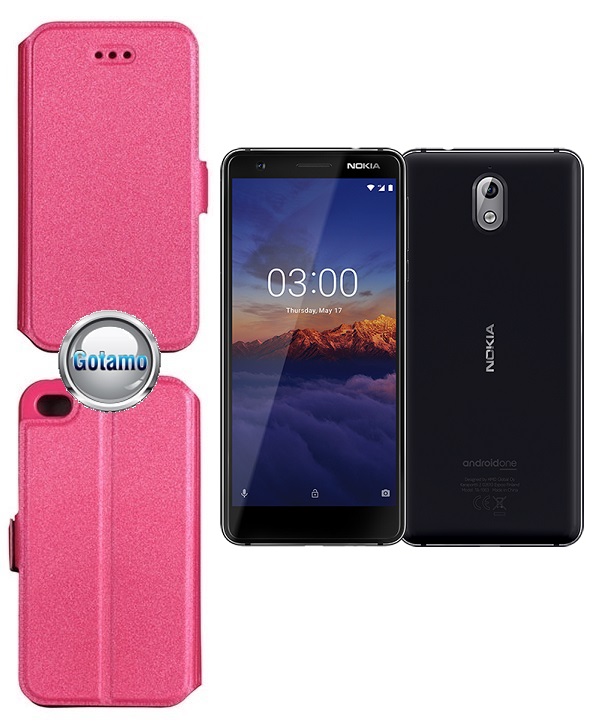 Slim Diary dėklas Nokia 3.1 rožinė