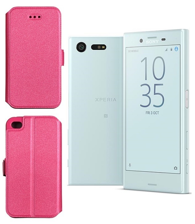 Slim Diary dėklas Sony Xperia X Compact rožinės spalvos