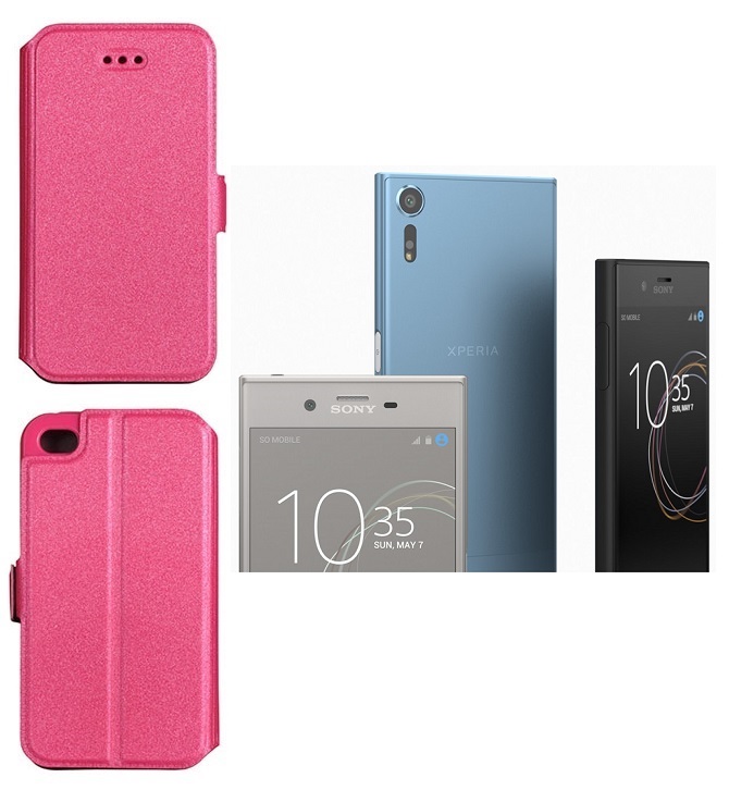 Slim Diary dėklas Sony Xperia XZ, Sony Xperia XZs rožinės spalvos