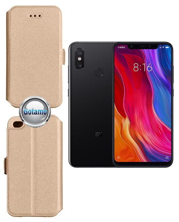 Slim Diary dėklas Xiaomi Mi Mix 2S telefonams aukso spalvos