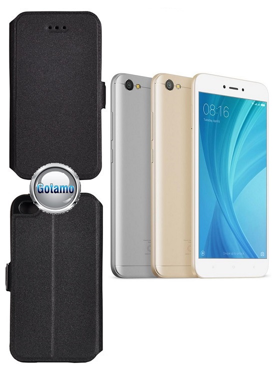 Slim Diary dėklas Xiaomi Redmi Note 5A telefonams juodos spalvos