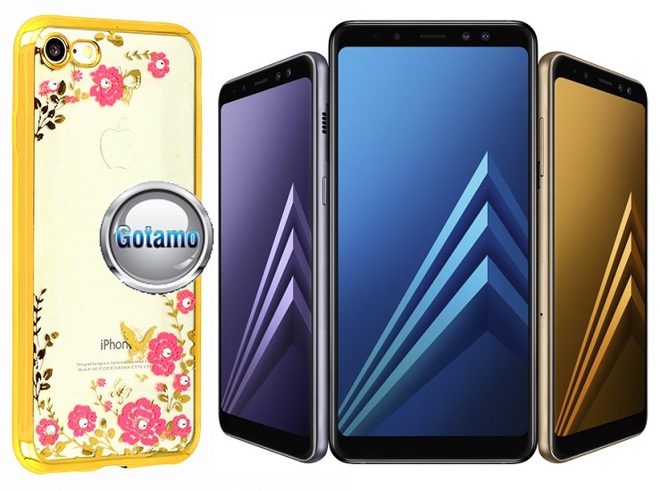 Spring dėklas Samsung Galaxy A8 (2018) aukso spalvos