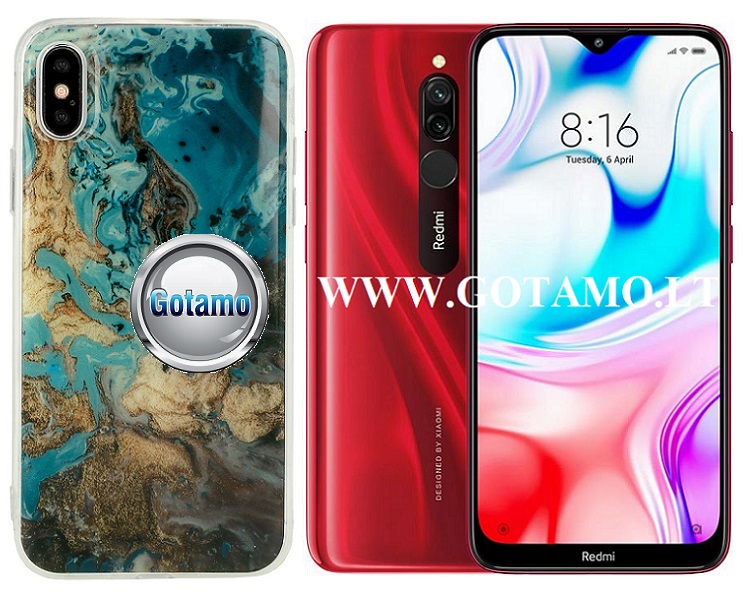 Tiles dėklas nugarėlė Xiaomi Redmi 8 8A telefonams mėlynos spalvos