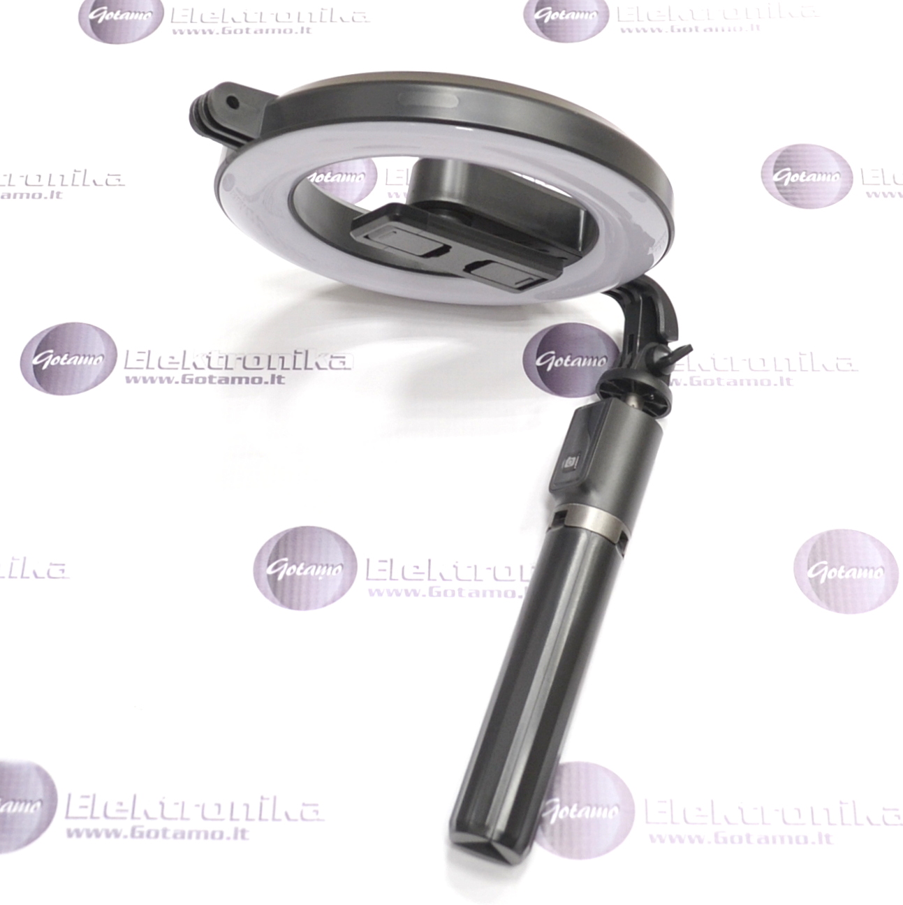 Trikojis stovas asmenukių (selfie) lazda su apšvietimu Ring Light 7 Asmenukių lazda Ring Light telefonui