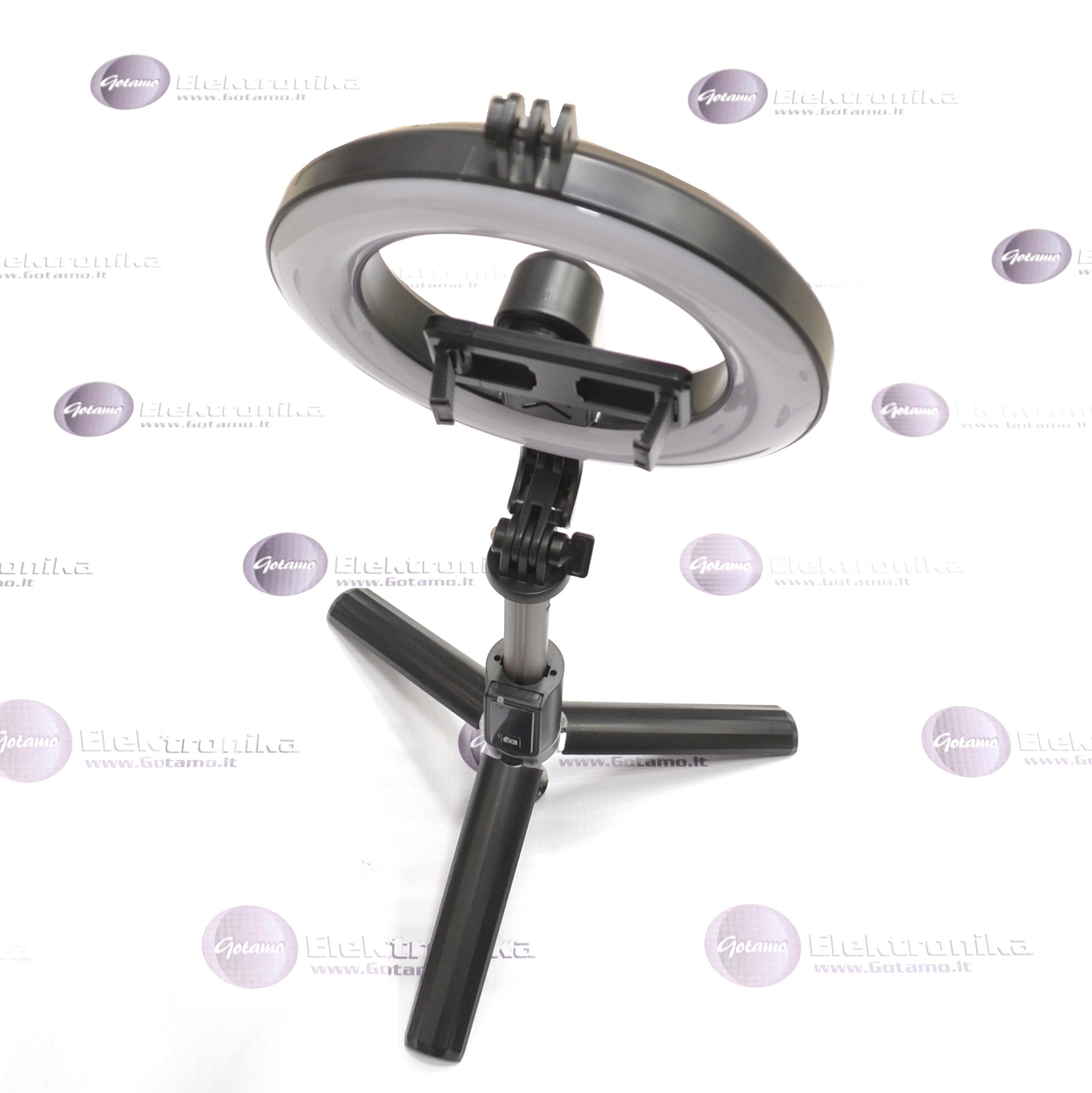 Trikojis stovas asmenukių (selfie) lazda su apšvietimu Ring Light 3 Asmenukių lazda Ring Light telefonui