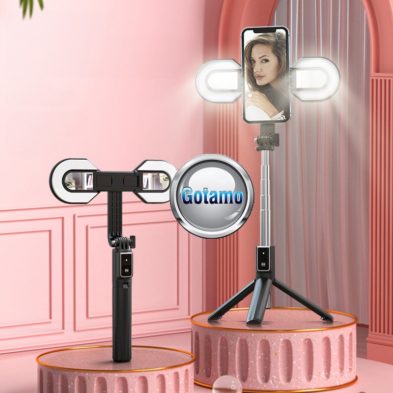 Trikojis stovas asmenukių (selfie) lazda su apšvietimu Stand Plus 2 LED 4 Asmenukių lazda Stand Plus telefonui