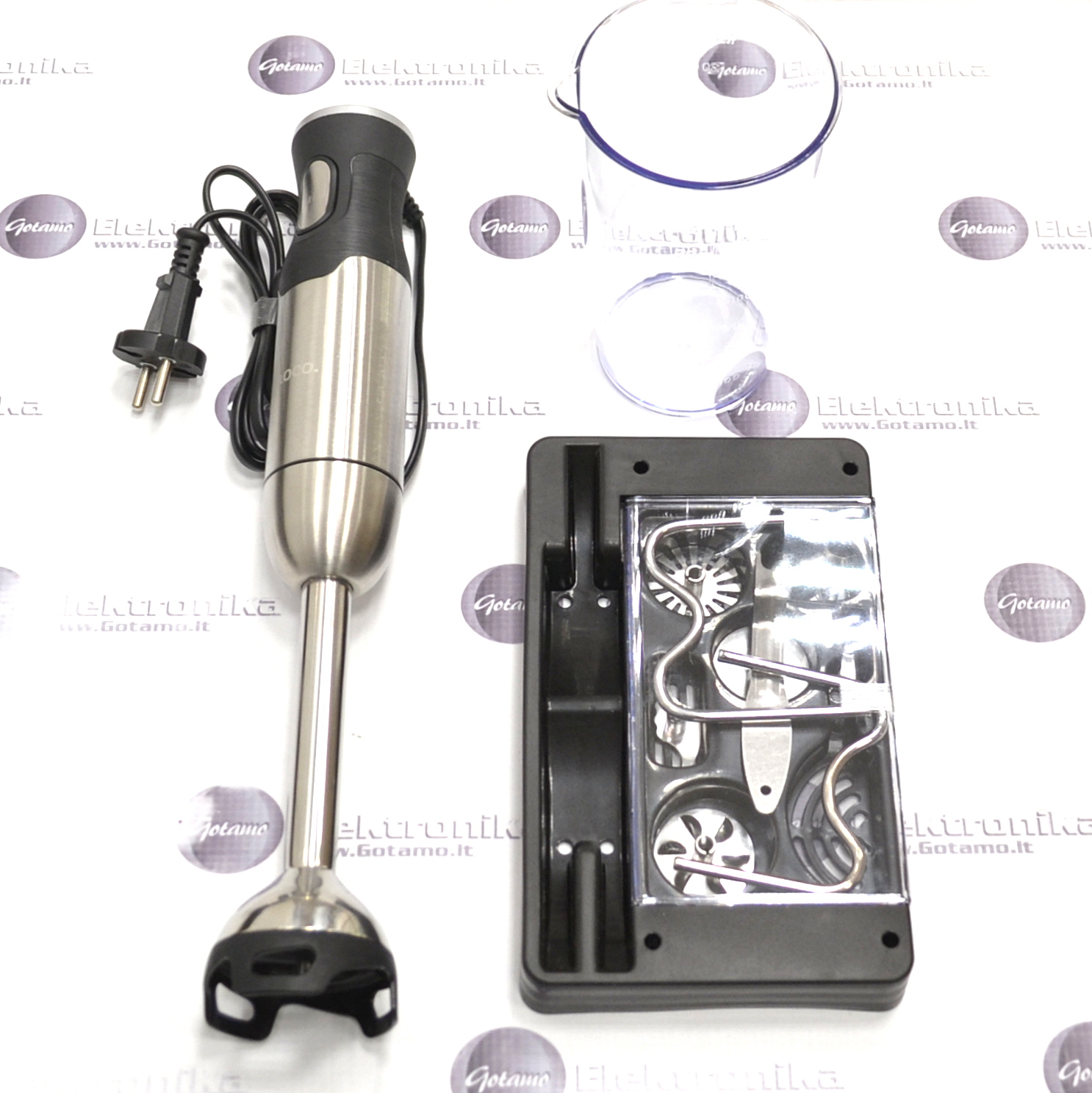Trintuvas (blenderis) Hoco HA02A 400W Stainless Steel – Komplektas su smulkintuvu ir plakikliu 2 Trintuvas (blenderis) Hoco