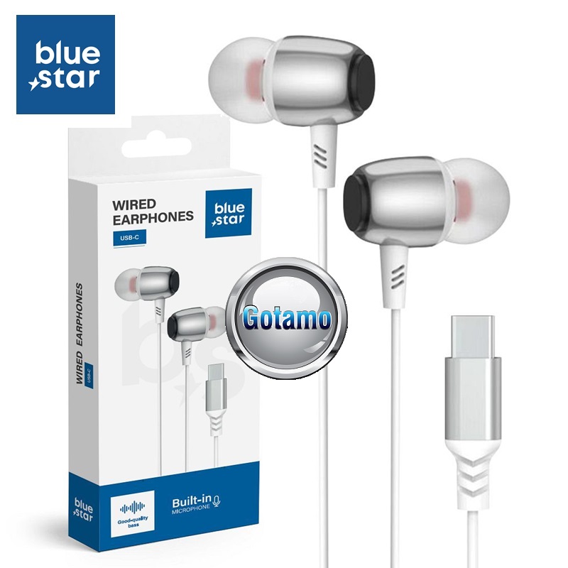 Type-C ausinės Blue Star baltos