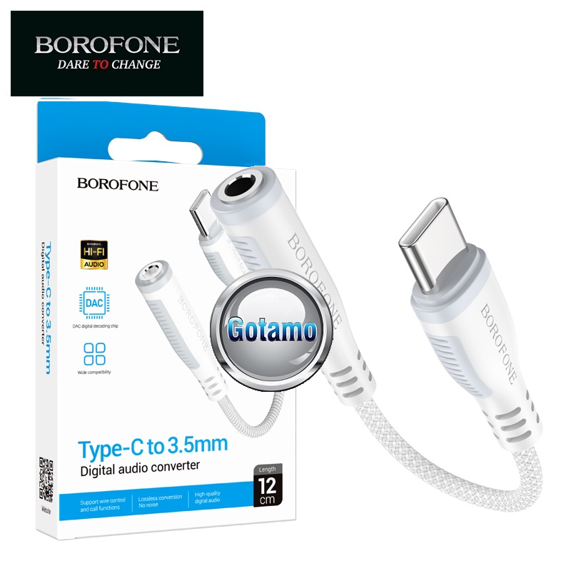 Type-C į AUX 3.5mm lizdą jungtis laidas Borofone