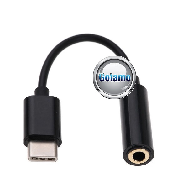 Type-C į AUX 3.5mm lizdą jungtis laidas juodos