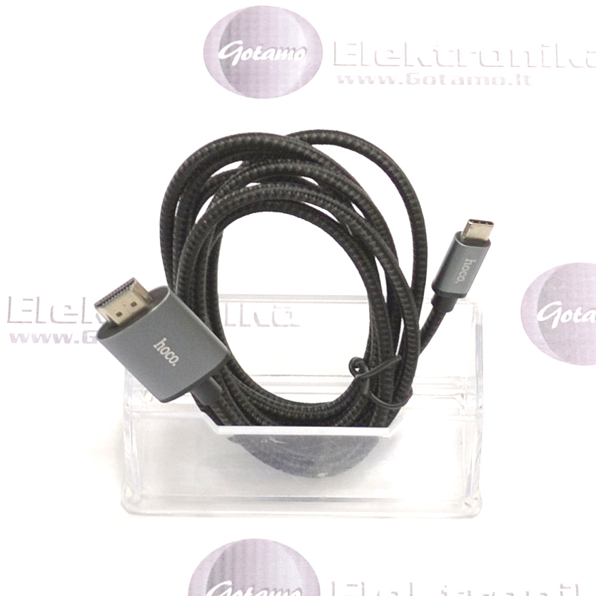 Type-C į HDMI laidas 2 metrai Hoco 3 Type-C į HDMI